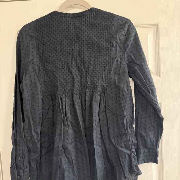 J. Jill Popover Sz Small Swiss Dot Forest Green Blouse Casual Office Fairy - Picture 8 of 10